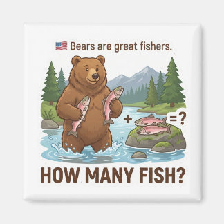 Wie viele Fische? – Bär-Fischfang-Lernmagnet Magnet