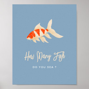 Wie viele Fische Junggesellinnen-Abschied-Ratespie Poster