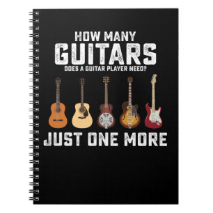 Wie viele Gitarren braucht ein Gitarrist? Nur auf Notizblock