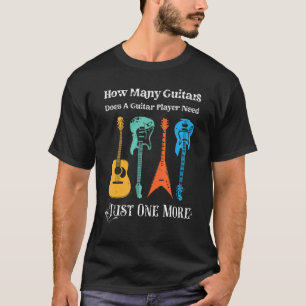 Wie viele Gitarren braucht ein Gitarrist nur auf T-Shirt