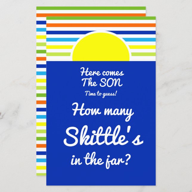 Wie viele im Jar Baby Shower Game (Vorne/Hinten)