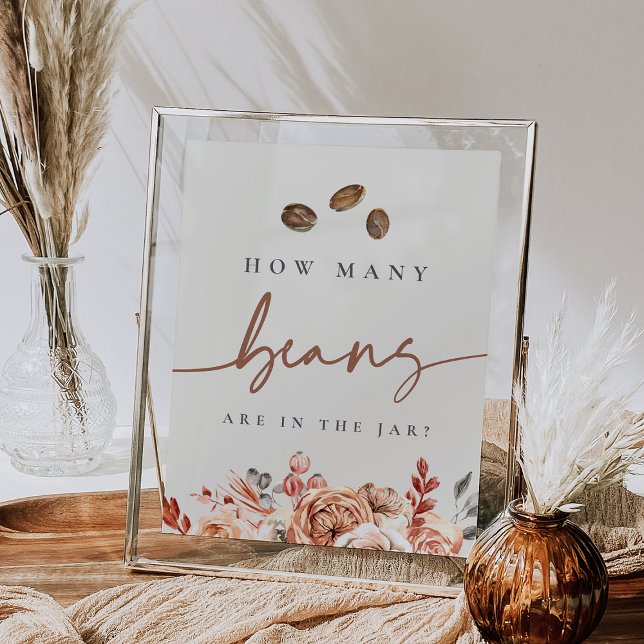 Wie viele Kaffeebohnen befinden sich auf dem JAR-S Poster (Bridal shower coffee bean guessing game sign)