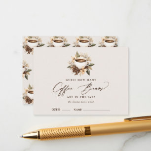 Wie viele Kaffeebohnen Blumenkaffee Brautparty Begleitkarte