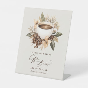 Wie viele Kaffeebohnen Blumenkaffee Brautparty Sockelschild