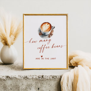 Wie viele Kaffeebohnen Brautparty-Spiel Poster