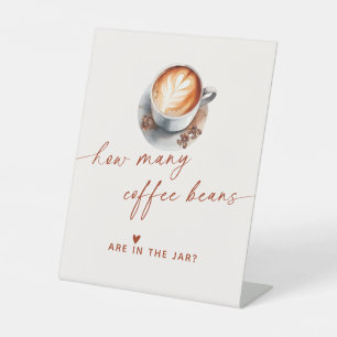 Wie viele Kaffeebohnen Brautparty Spiel Sockelschild
