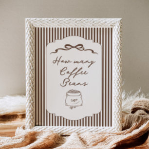 Wie viele Kaffeebohnen sind im Glas Brown Stripes Poster