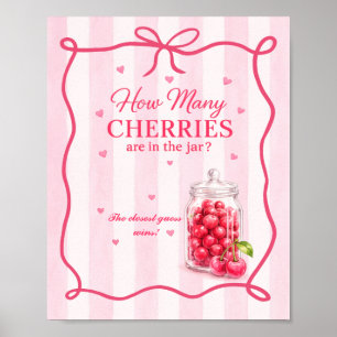 Wie viele Kirschen Coquette-Baby-Party Poster