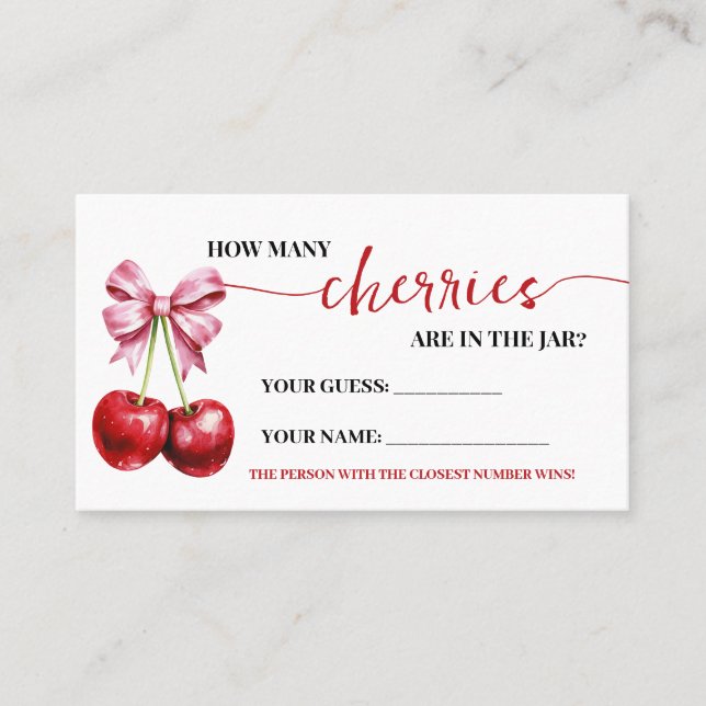 Wie viele Kirschen rosa Coquette Baby-Card Platzkarte (Vorderseite)