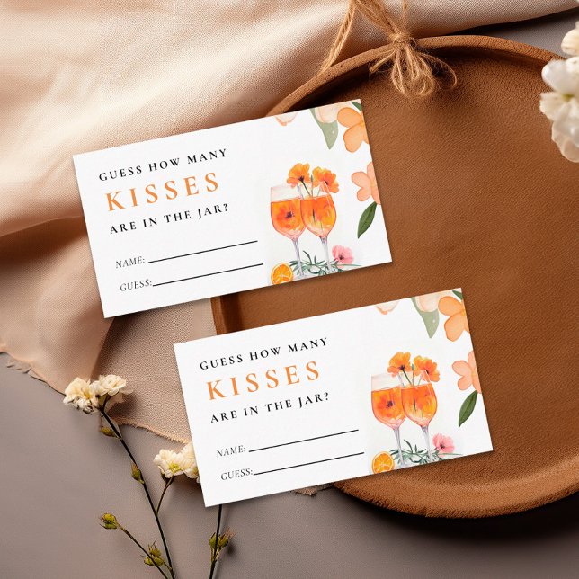 Wie viele Kisses Aperol Spritz Brautparty Begleitkarte (Von Creator hochgeladen)