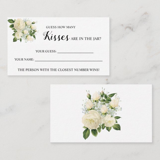 Wie viele Kisses Brautparty Game Card Platzkarte (Vorne/Hinten)