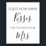 Wie viele Kisses Brautparty Game Poster<br><div class="desc">Brautparty-Spiel "raten Sie, wie viele Küsse" Vorlage. Um auf erweiterte Editierwerkzeuge zuzugreifen, gehen Sie bitte zu "Personalisieren", scrollen Sie nach unten und drücken Sie den Link "Weitere Anpassungen vornehmen". Für weitere Designs und passende Ratenkarten klicken Sie auf den Link unten "Andere Produkte aus dieser Kollektion".</div>