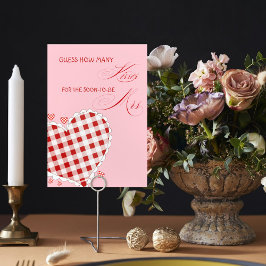 Wie viele Kisses Brautparty Valentine's Game Sockelschild