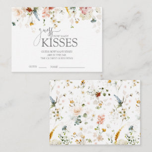 Wie viele Kisses Floral Elegantes Brautparty Spiel Begleitkarte