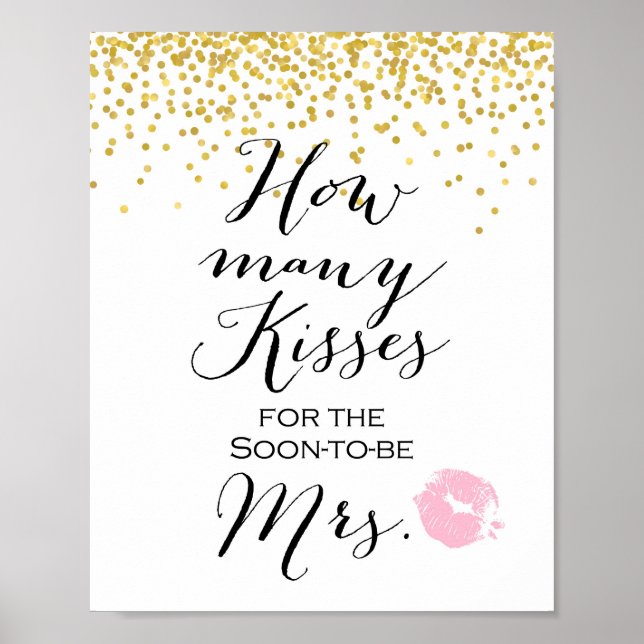 Wie viele Kisses Game Sign Poster (Vorne)