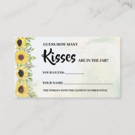 Wie viele Kisses Sunblumen Brautparty Game Card Platzkarte