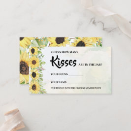 Wie viele Kisses Sunblumen Brautparty Game Card Platzkarte