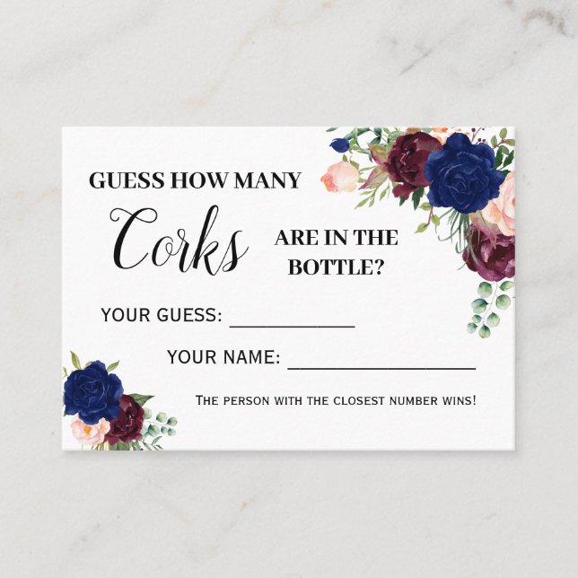 Wie viele Korken spielen englische spanische Dusch Platzkarte (Vorderseite)