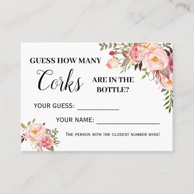 Wie viele Korken spielen englische spanische Dusch Platzkarte (Vorderseite)