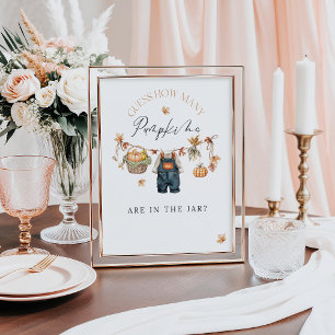 Wie viele Kürbis in Jar Rustic Baby Dusche Poster