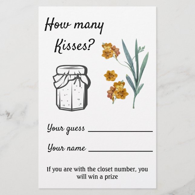 Wie viele Küsse? Blume - Game Flyer (Vorne)