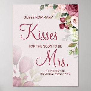 Wie viele Küsse für bald Frau Dusche Spiel Pos Poster