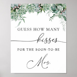 Wie viele Küsse für den Bald zu Frau Sign Poster