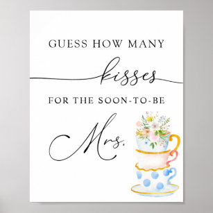 Wie viele Küsse für den Bald zu Frau Sign Poster
