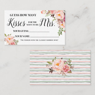 Wie viele Küsse für den Bald zu Mrs. Game Card Platzkarte