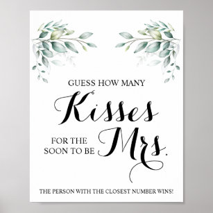 Wie viele Küsse für Frau EucalyptusShower Game Sig Poster