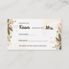 Wie viele Küsse für Mrs. Christmas Shower Game Pla Platzkarte