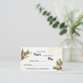 Wie viele Küsse für Mrs. Christmas Shower Game Platzkarte
