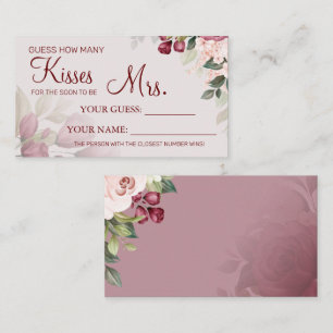 Wie viele Küsse für Mrs. Duschkartenspiel Platzkarte