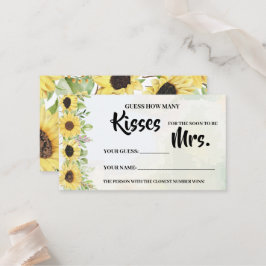 Wie viele Küsse für Mrs. Sunflower Shower Game Car Platzkarte