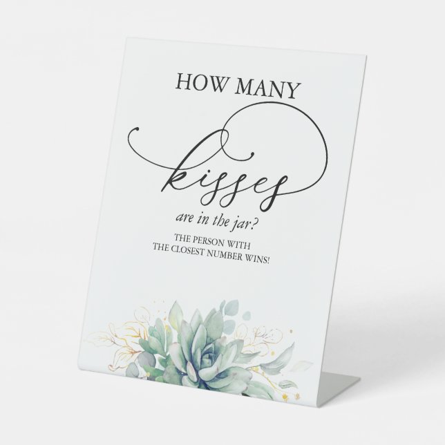 Wie viele Küsse sind im Glas? Sockelschild (Vorderseite)
