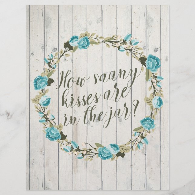 Wie viele Küsse sind im Jar Brautparty Game? (Vorderseite)