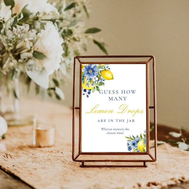 Wie viele Lemons Drops Brautparty Game Sign Poster (Von Creator hochgeladen)