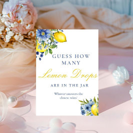 Wie viele Lemons Drops Brautparty Game Sign Sockelschild