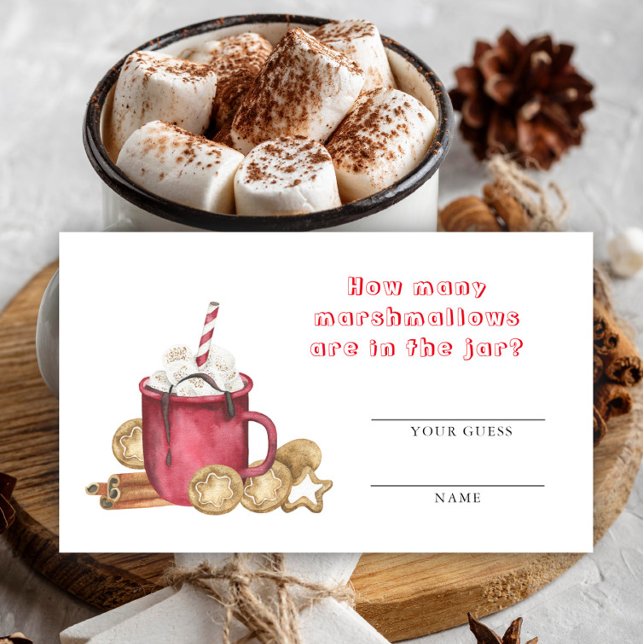 Wie viele Marshmallow Game - Hot Cocoge Baby Dusch Begleitkarte (Von Creator hochgeladen)