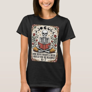 Wie viele Nächte Reading Meme 6 7 Lustiger Bücherl T-Shirt