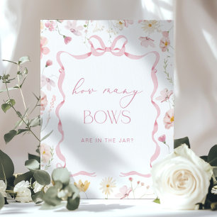 Wie viele Schleifen Rosa Blumen-Schleife Baby Show Poster