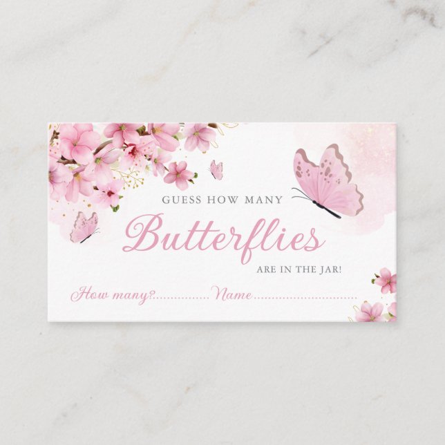 Wie viele Schmetterlinge sind Babydusche? Begleitkarte (Vorderseite)