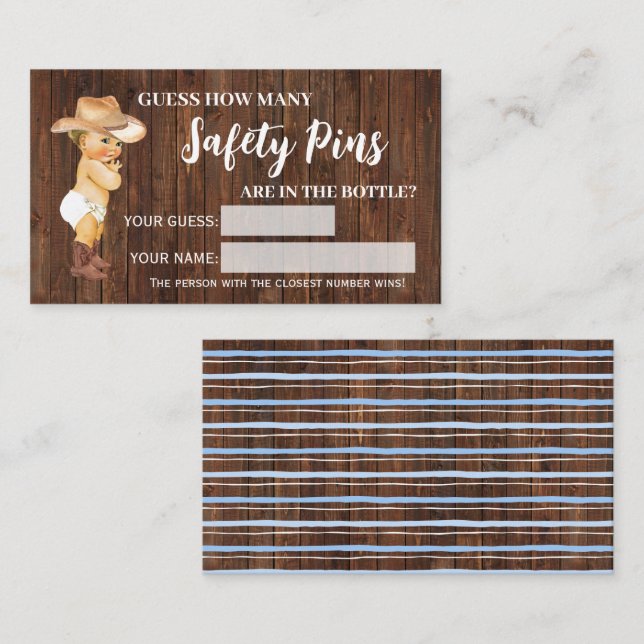 Wie viele Sicherheits-Buttone Cowboy-Baby-Duschkar Platzkarte (Vorne/Hinten)