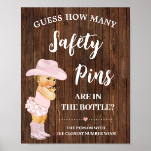 Wie viele Sicherheits-Buttone Game Cowgirl Pink Ba Poster