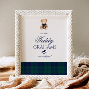 Wie viele Teddy-Grahams Teddy Bär roter Bogen Poster