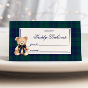 Wie viele Teddy-Grahams Teddybär Rotkariert Begleitkarte