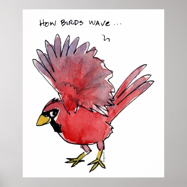 Wie Vogelwellen-Kardinal Poster (Vorne)