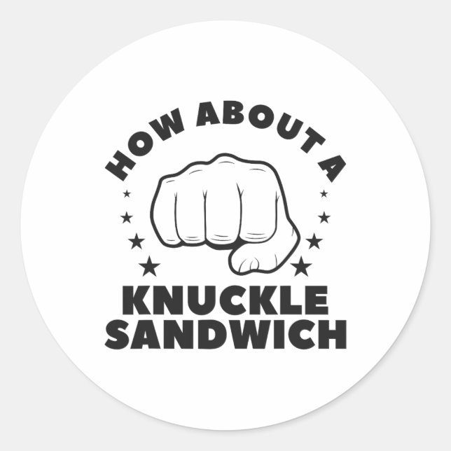 Wie wäre es mit einem Faust-Sandwich-Boxer  Runder Aufkleber (Vorderseite)