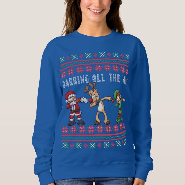 Wie Weihnachten-Rentier-Elf Ugly Xmas zu trotzen Sweatshirt (Vorderseite)