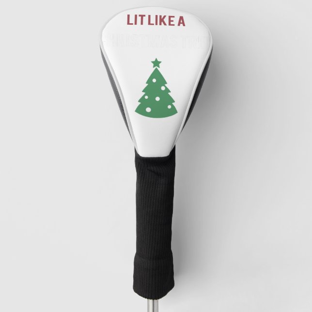 wie Weihnachtsbaum-Weihnachten beleuchtet Golf Headcover (Vorderseite)
